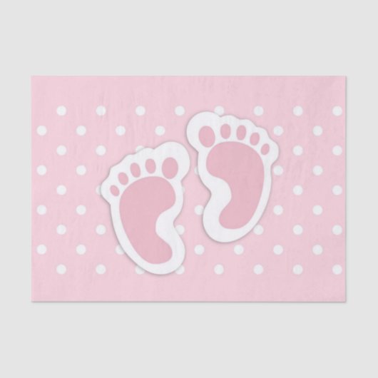 Niedliche Pink Baby Girl Footprints Seidenpapier (Vorderseite)