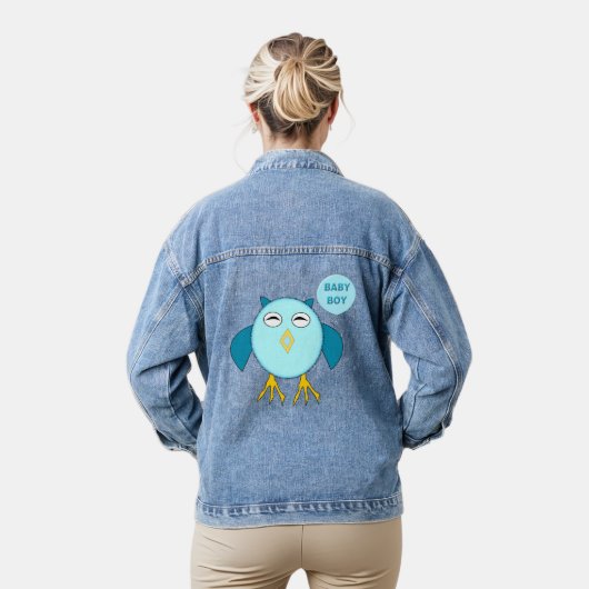 Niedliche Pink Baby Girl Owl Gender-Enthüllung Jeansjacke (Modell)
