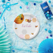 Niedliche Pink Bee Baby Dusche Pappteller (Party)