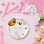 Niedliche Pink Bee Baby Dusche Pappteller (Party)