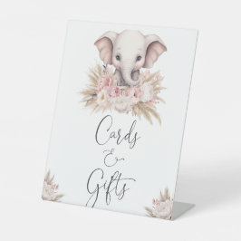 Niedliche Pink-Boho-Girl-Karten und Geschenke Sockelschild