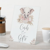 Niedliche Pink-Boho-Girl-Karten und Geschenke Sockelschild (In SItu)