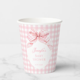 Niedliche Pink Bow Coquette Sweet Baby Girl Dusche Pappbecher