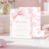 Niedliche Pink Bow Floral Baby Girl Dusche Dankeskarte