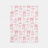 Niedliche Pink Bow Girl Ästhetische Koquette Fleecedecke (Vorderseite)