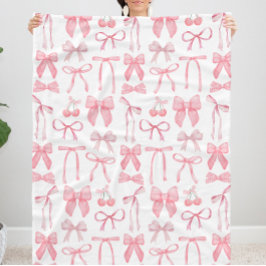 Niedliche Pink Bow Girl Ästhetische Koquette Fleecedecke