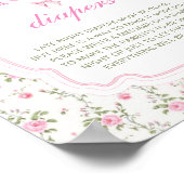 Niedliche Pink Bow Girl Babydusche Spät Night Diap Poster (Ecke)