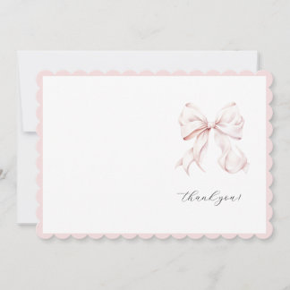 Niedliche Pink Bow Girl Danke-Karte Einladung