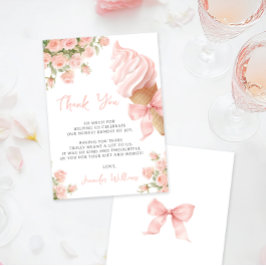 Niedliche Pink Bow Ice Cream Summer Baby Dusche Dankeskarte