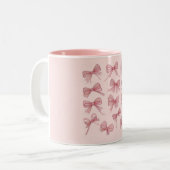 Niedliche Pink Bow Tasse - Baby Pink mit Fuchsia M (Vorderseite Links)