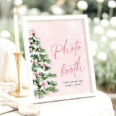 Niedliche Pink Bows Weihnachtsbaum-Foto-Standzeich Poster
