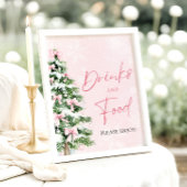 Niedliche Pink Bows Weihnachtsbaum Küche Poster