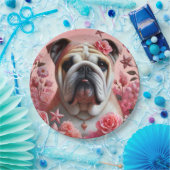 Niedliche Pink Bulldoggen Papier Teller! Pappteller (Party)