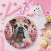 Niedliche Pink Bulldoggen Papier Teller! Pappteller (Party)