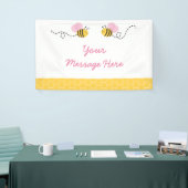 Niedliche Pink Bumble Bee Baby Dusche Banner (Messeveranstaltung)