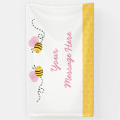 Niedliche Pink Bumble Bee Baby Dusche Banner (Vertikal)