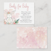 Niedliche Pink Bunny Floral BÜCHER FÜR BABY Anfrag Begleitkarte (Vorne/Hinten)