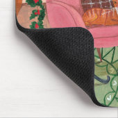 Niedliche Pink Cat Weihnachtssache Mousepad (Ecke)