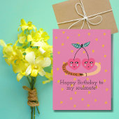 Niedliche Pink Cherries & Heart Foto, romantischer Karte