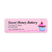 Niedliche Pink Cupcake Bakery Labels (Vorne)