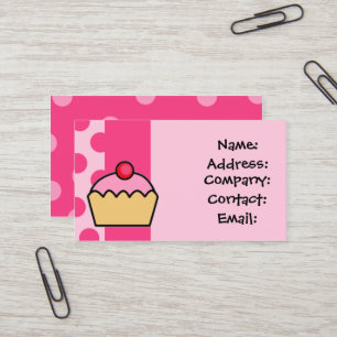 niedliche Pink Cupcake Business Cards Visitenkarte