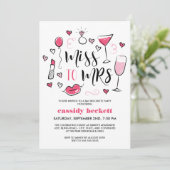 Niedliche Pink Doodles - Frau Junggeselinnen-Absch Einladung (Stehend Vorderseite)