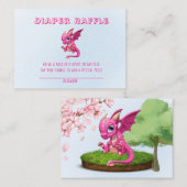 Niedliche Pink Dragon Diaper Raffle Baby Dusche Visitenkarte (Vorne/Hinten)