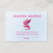 Niedliche Pink Dragon Diaper Raffle Baby Dusche Visitenkarte (Vorderseite)
