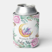 Niedliche Pink Dragon und Peony Girl Babydusche Dosenkühler (Kanne Vorderseite)
