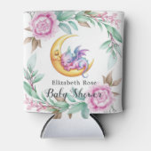 Niedliche Pink Dragon und Peony Girl Babydusche Dosenkühler (Vorderseite)