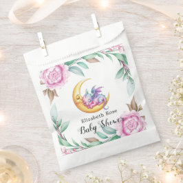 Niedliche Pink Dragon und Peony Girl Babydusche Geschenktütchen