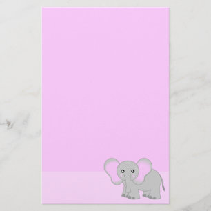 Niedliche Pink-Elefantenlatte Briefpapier