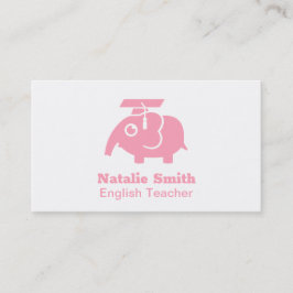 Niedliche Pink Elephant Graduate Hat Teacher Busin Telefonnummerkarte