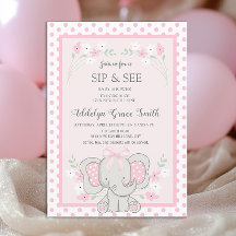 Niedliche Pink Elephant Polka Dots Blume Sip See B