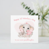 Niedliche Pink Elephant Valentine Tageskarte Karte (Stehend Vorderseite)