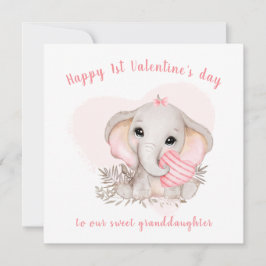 Niedliche Pink Elephant Valentine Tageskarte Karte