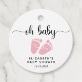 Niedliche Pink Feet Baby Girl Dusche Geschenkanhänger (Vorderseite)