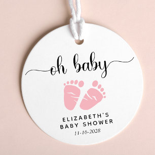 Niedliche Pink Feet Baby Girl Dusche Geschenkanhänger