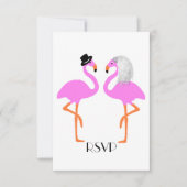 Niedliche Pink Flamingos Bride & Groom Wedding Einladung (Vorderseite)