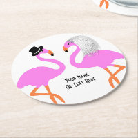 Niedliche Pink Flamingos Bride & Groom Wedding