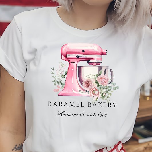 Niedliche Pink Floral Mixer Bäckerei Tri-Blend Shirt