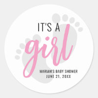 Niedliche Pink Footprints Es ist eine Girl Baby Du