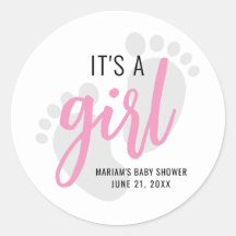 Niedliche Pink Footprints Es ist eine Girl Baby Du