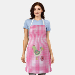 Niedliche Pink Gingham Hühner-Schürze Schürze