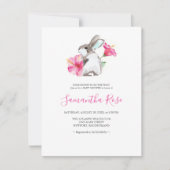 Niedliche Pink Girl Babydusche Einladung (Vorderseite)