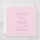 Niedliche Pink Girl FotoCollage Geburtstagsparty Einladung (Rückseite)