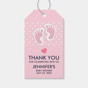 Niedliche Pink-Girl-Fußspuren Geschenkanhänger