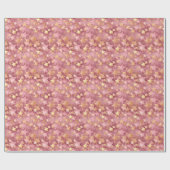 Niedliche Pink & Gold Stars Elegantes Muster Geschenkpapier (Flach)