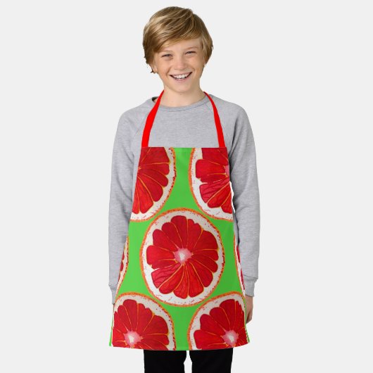 Niedliche Pink Grapefruits Frucht Jummy Schürze (Getragen)