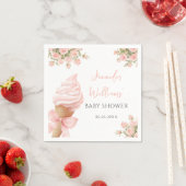 Niedliche Pink Ice Creme Cone Bow Baby Girl Dusche Serviette (Beispiel)